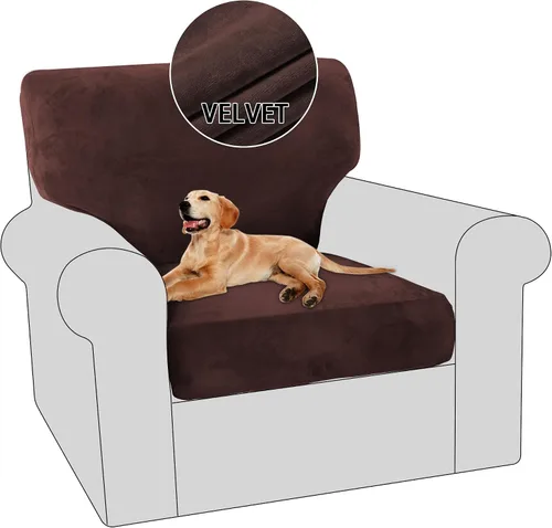 Vista 22 de PrinceDeco Fundas para sillas de terciopelo de varias piezas, fundas de cojín para sofá, fundas de cojín lavables, fundas de cojín de asiento