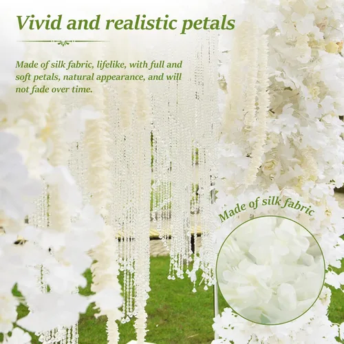 Vista 4 de Paquete de 20 guirnaldas de flores artificiales de seda de 3.3 pies de glicina falsa para colgar en bodas, fiestas, jardín, exteriores, interiores