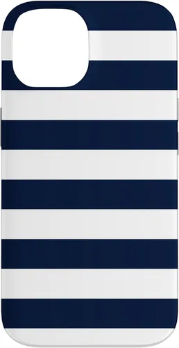 Vista 4 de Azul marino blanco rayas geométricas femeninas rayas preppy rayas caso para iPhone 17
