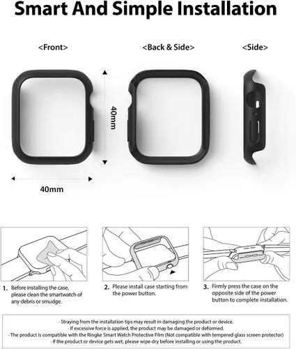 Vista 8 de Ringke Funda delgada para Apple Watch Series 6, 5, 4 (1.575 pulgadas), SE 3, 2, 1 (1.575 pulgadas), funda delgada y ligera para mujeres y hombres