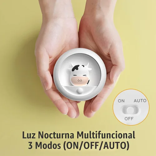 Vista 2 de AIMILAR Luz nocturna, luz recargable con sensor de movimiento con brillo ajustable y 3 opciones de montaje, luces nocturnas ideales para niños