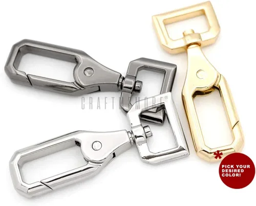 Vista 3 de CRAFTMEMORE 2 unids Push Gate Snap Ganchos de Metal Giratorio Cierre de langosta Monedero Hacer Accesorios VT43, Oro