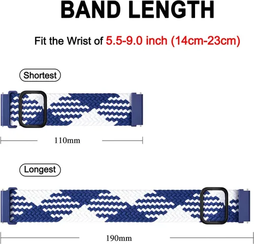 Vista 4 de BISONSTRAP Correas de reloj de nailon, correas trenzadas ajustables para hombres y mujeres, 0.630 in, 0.709 in, 0.748 in, 0.787 in, 0.866 in