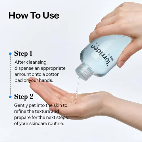Vista 6 de Torriden Dive in Toner 300ml (10.14 fl. oz.) Agua Tonificante Facial Equilibrio de pH para Piel Seca Ácido Hialurónico, Pantenol, Alantoína