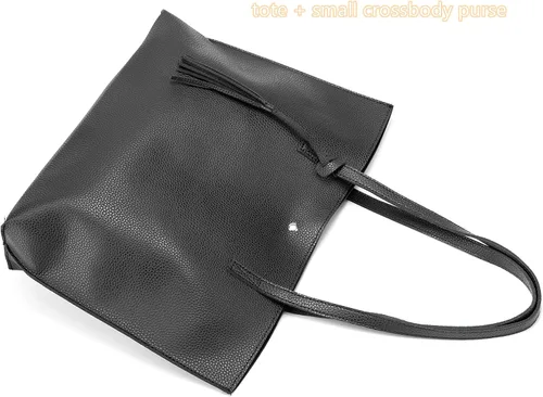 Vista 5 de Womens Purses and Handbags Faux Leather PU Tote Bag Sets for Women Crossbody Bags Satchel Purse 2Pcs