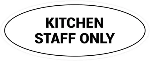 Vista 29 de Signs ByLITA Letrero ovalado solo para el personal de cocina (rojo) - Pequeño