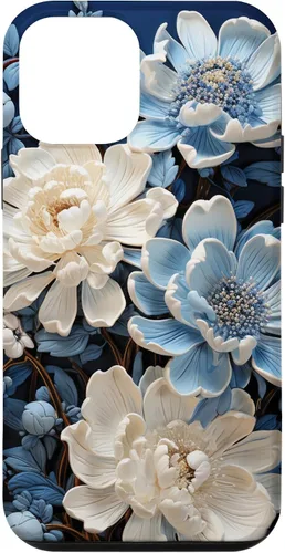 Vista 16 de iPhone 16 Chinoiserie Floral Toile Blue and White Case