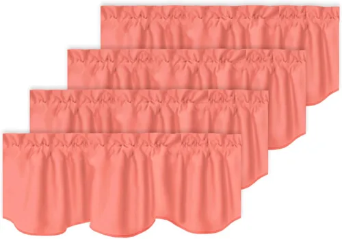 Vista 43 de Turquoize - Cenefa opaca para ventanas de cocina/baño/sala de estar/dormitorio con aislamiento térmico, cenefa festoneada con bolsillo para Aqua