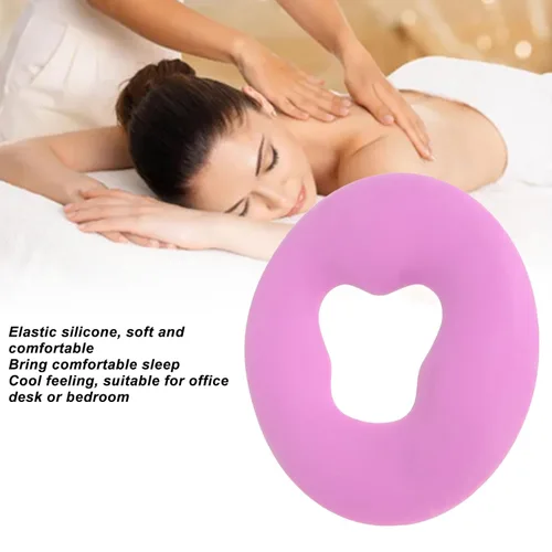 Vista 2 de Almohada facial para mesa de masaje, cojín de silicona para masaje de spa, cojín facial ()