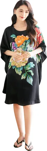 Vista 27 de Pijama de seda 100% para mujer, batas de baño de seda para mujer, batas de kimono de seda, batas de baño con mangas de muñeca, estampado floral