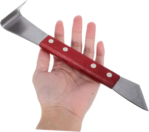 Vista 4 de Angoily Cuchillo de afeitar para carpintería, herramienta de mano para descortezar, herramienta de madera para descortezar, corteza, corteza