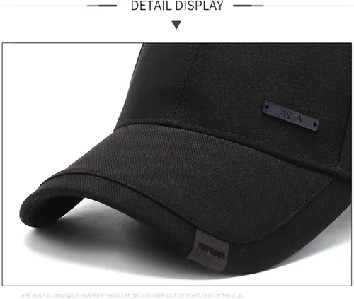 Vista 4 de Sombrero vintage de algodón para papá con picos de doble capa ajustable, gorra de béisbol de moda para hombre