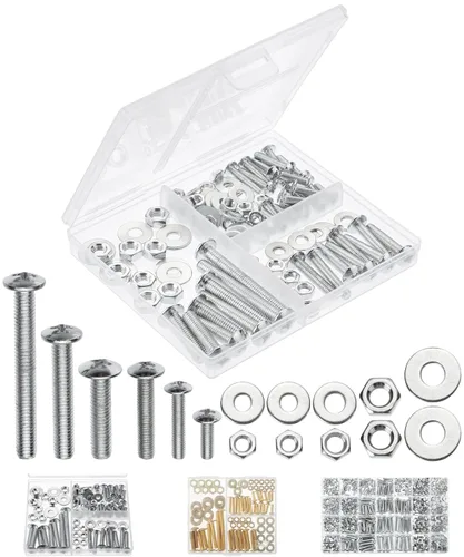 Vista 10 de Mr. Pen - Kit surtido de tuercas y tornillos, 113 piezas, hierro galvanizado M4 M5 M6 Kit de tuercas y pernos métricos surtidos con caja