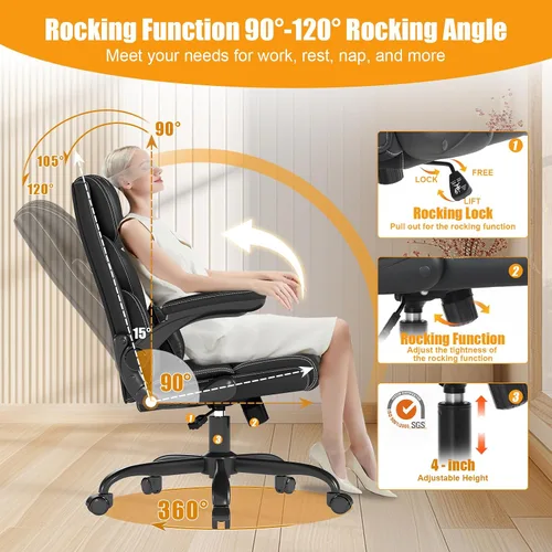 Vista 3 de Executive Office Chair with Flip-up Armrests,Ergonomic Computer Desk Chairs