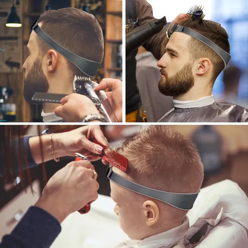 Vista 4 de Kit profesional de corte de cabello para cortes de pelo en el hogar, guía de corte de cabello de tamaño ajustable y plantilla de afeitado de escote