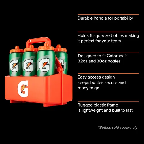 Vista 2 de Gatorade Soporte para botellas exprimible (capacidad para 6 botellas), naranja