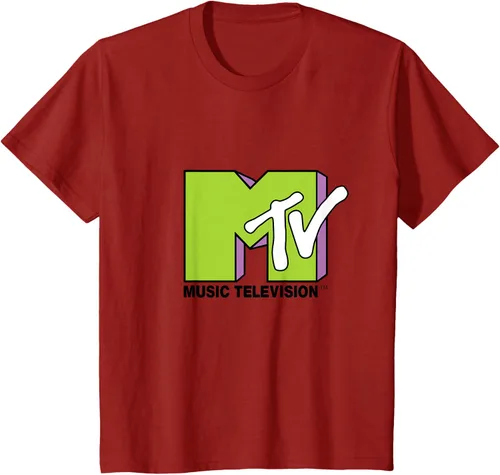 Vista 47 de Camiseta de tratamiento de relleno con logotipo MTV verde lima y morado, Negro, S Azul Marino