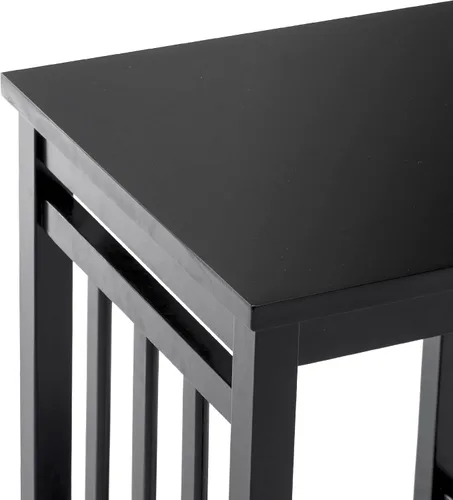Vista 5 de DUHOME Mesa auxiliar de granja, mesa auxiliar de madera con estante de almacenamiento, mesita de noche, mesa cuadrada para sofá para sala de estar
