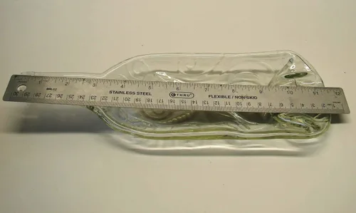 Vista 6 de Libélula en relieve poco profundo tazón o plato para servir botella de vino transparente