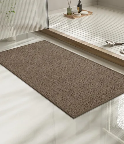 Vista 87 de Chakme Juego de 2 alfombras de baño ultrafinas, absorbentes, antideslizantes, lavables a máquina, color negro, 17 x 24 pulgadas / 17 x 30 pulgadas