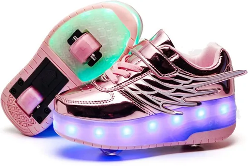 Vista 9 de Roller Skate Shoes for Kids Boys Girls LED Roller Sneakers Light Up Fashion Flashing Wheels Shoes Rechargeable