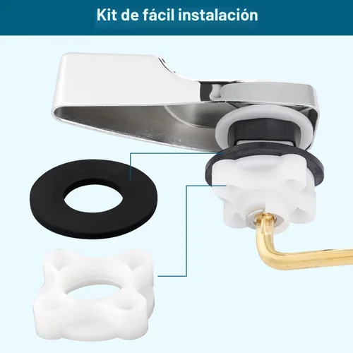 Vista 6 de Kit de reemplazo universal de mango de inodoro de metal para montaje Cromo
