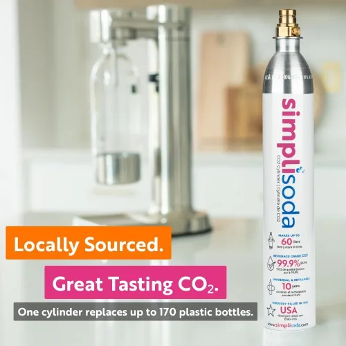 Vista 4 de Simpli Soda Cilindros de recipiente de CO2 de 60 litros – Compatible con Sodastream de conexión rápida solo [incluye ART, TERRA ENSO y DUO]