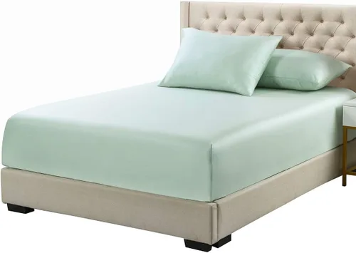 Vista 6 de Royal Tradition Sábana bajera ajustable de viscosa de bambú, tamaño individual XL, bolsillo profundo, sábanas extremadamente suaves, beige sólido