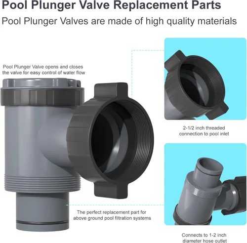 Vista 4 de Válvula de émbolo para piscinas Intex, conexión de válvula de émbolo 38 compatible con manguera de bomba de piscina, interruptor de bomba de filtro