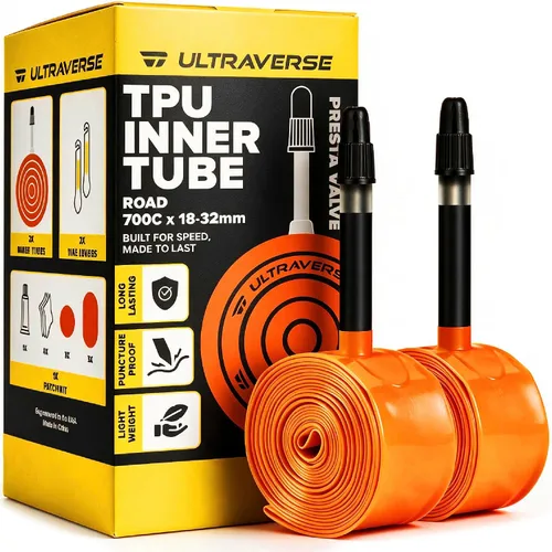 Vista 10 de Ultraverse TPU 700x18-32c Bike Inner Tube, 45/65/85mm Presta