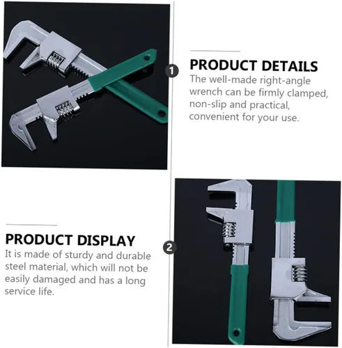 Vista 7 de ORFOFE Llave de ángulo recto en forma de F, alicates de acero para fontanería, alicates ajustables para apretar y aflojar accesorios, diseño