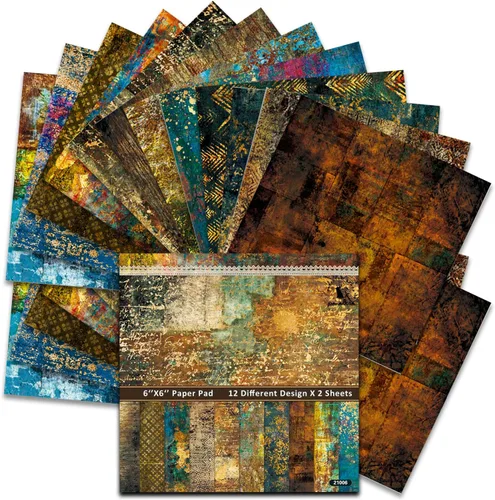 Vista 16 de BLEDS Papel de álbum de recortes, bloc de 24 hojas de papel para álbumes de recortes de manualidades de 12x12 pulgadas con patrón de galaxia
