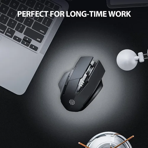 Vista 9 de INPHIC Mouse inalámbrico recargable, batería visible, 2400 DPI, 6 botones, mouse ergonómico grande para laptop, computadora, Mac, PC, etc.
