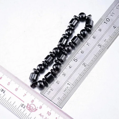 Vista 2 de VIKI LYNN 2 pulseras magnéticas de hematita para mujeres y hombres, cuentas de piedra magnética de hematita, pulsera magnética ajustable, regalo