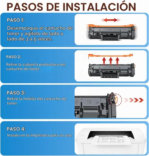 Vista 4 de Cartucho de tóner negro 134A, paquete de 2 piezas de repuesto para HP 134A