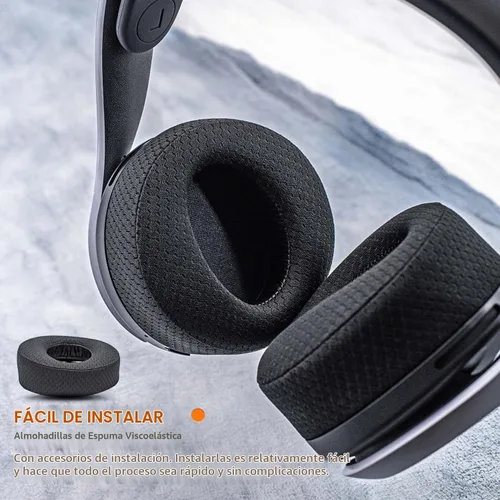 Vista 6 de Almohadillas de repuesto para PS5 para PlayStation 5 Pulse 3D PS5 - Almohadillas para los oídos PS5 (malla transpirable)
