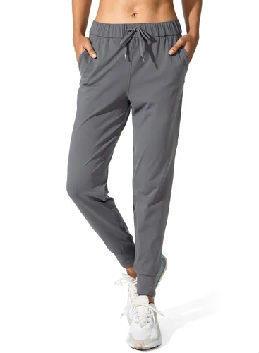 Vista 4 de SANTINY - Pantalones deportivos para mujer, con bolsillos y cordón ajustable, para correr, descansar, entrenar y trotar