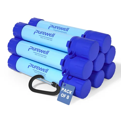Vista 9 de Purewell Filtro de agua al aire libre Filtración de agua personal Paja de emergencia Equipo de supervivencia Purificador de agua para acampar