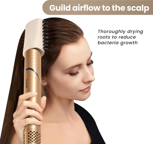 Vista 6 de GLAMUP Rizador de aire flexible 5 en 1 – Secador avanzado de alta velocidad, estilizador mágico con agarre apretado, herramienta de viaje de secado