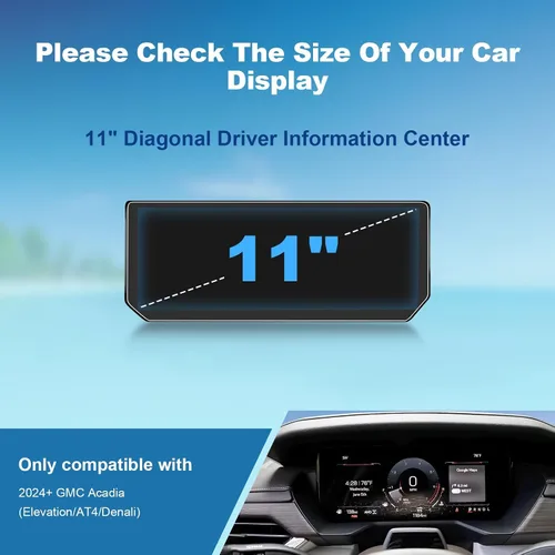 Vista 2 de Protector de pantalla de tablero Acadia 2024 2025 para GMC Acadia (Elevation/AT4/Denali) tablero de 11 pulgadas, vidrio templado 9H 2025, accesorios