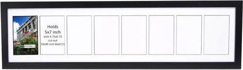 Vista 60 de Creative Picture Frames Marco de Fotos Negro con 2 Aberturas de Vidrio que Contiene Fotografías de 5 por 7 Pulgadas con Paspartú Negro de 10X12