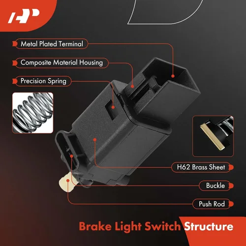 Vista 2 de A-Premium Interruptor de luz de freno compatible con Mazda 2 6 CX-7 2007-2012 CX-9 2007-2015 MX-5 Miata 2007-2015 RX-8 2004-2011