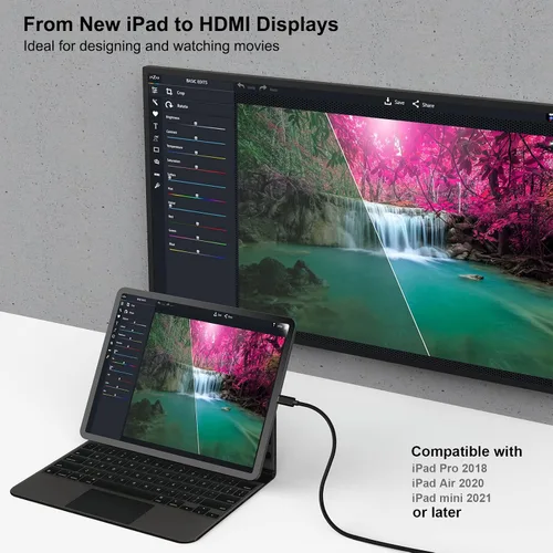 Vista 4 de BENFEI Paquete de 2 cables USB C a HDMI de 3 pies, cable USB tipo C a HDMI, Thunderbolt 3/4 compatible con iPhone 15 Pro/Max, MacBook Pro/Air 2023