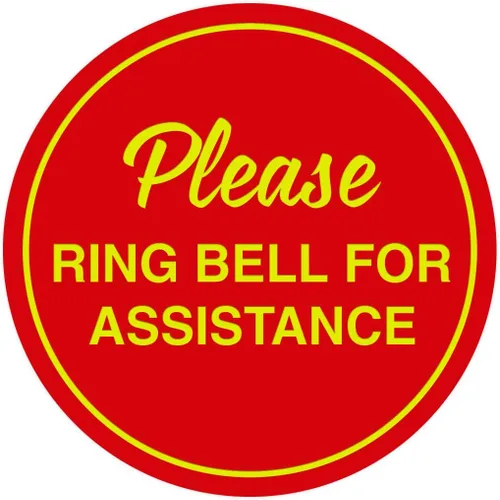 Vista 14 de Signs ByLITA Circle Please Ring Bell For Assistance - Letrero de pared o puerta Fácil instalación Letrero de recepción de recepción