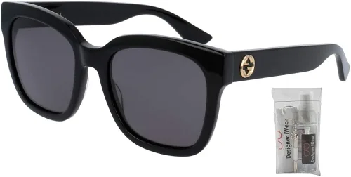 Vista 3 de Gucci GG0034S - Gafas de sol cuadradas para hombres para mujeres paquete con kit de cuidado de gafas de cortesía iWear de diseñador