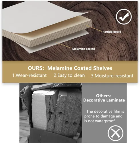 Vista 7 de Unidad Colgante Doble Mediana para Closet, Sistema Modular de Closet, Organizador de Sistema de Closet de Madera con Almacenamiento para Walk-in