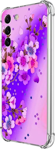 Vista 9 de Funda para Galaxy S23 FE, protección contra caídas de flores de mariposa azul, a prueba de golpes, carcasa protectora de cuerpo completo resistente