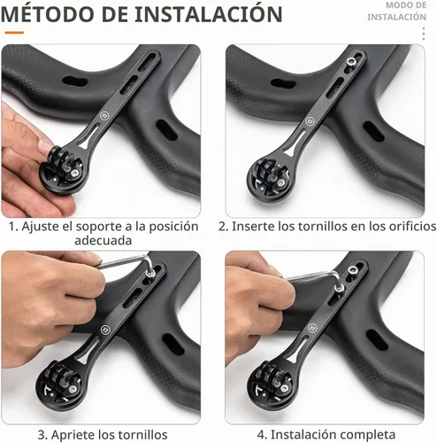 Vista 7 de ROCKBROS Combo GoPro de montaje para manillar delantero para computadora de Negro
