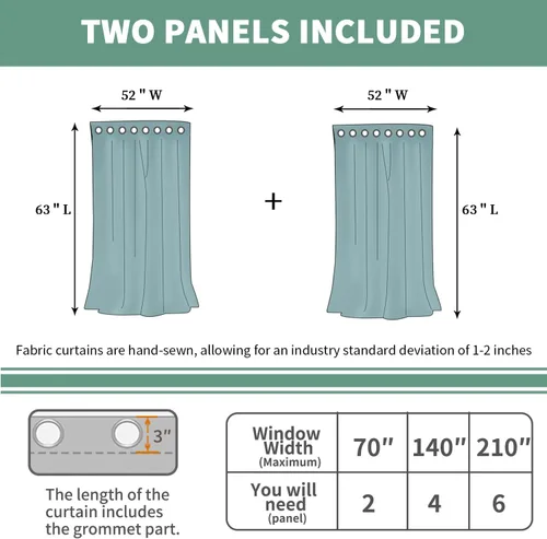 Vista 6 de Cortinas de Lino Toffee de 63 Pulgadas de Largo para Sala de Estar/Dormitorio, Arpillera Gruesa Texturizada Filtrado de Luz No Transparente