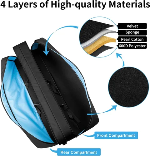 Vista 3 de samdew Funda para telescopio, bolsa de telescopio de doble capa para almacenamiento de telescopios astronómicos, funda acolchada de transporte